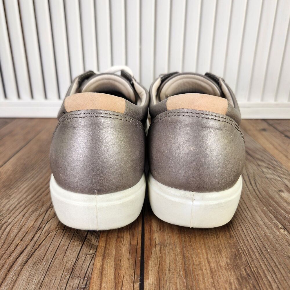 ECCO Soft 7 Womens 10.5 EU 41 Metallic Gray Casual City Lifestyle Sneakers Shoes - Picture 4 of 9